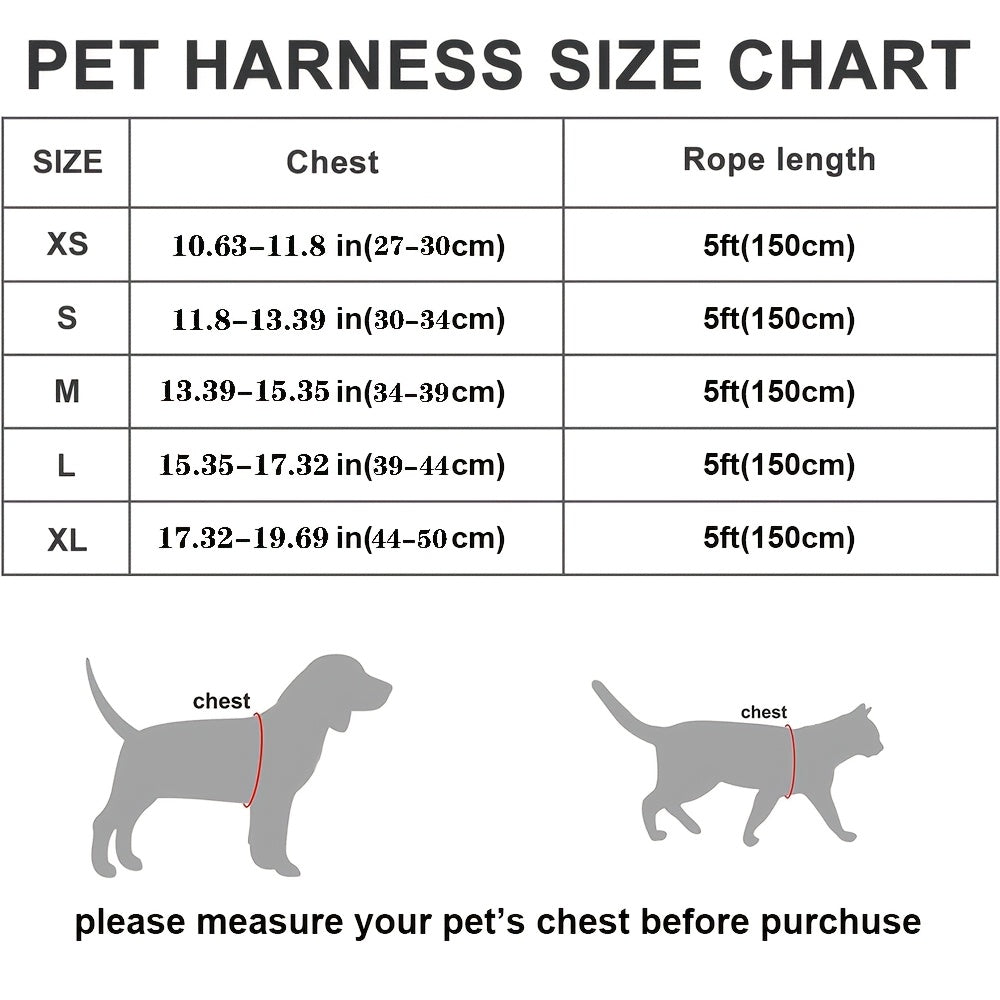 Step-In Dog Harness and Leash Set for Small Dogs & Puppies - Breathable Mesh Reflective Soft Lightweight No-Pull Pet Vest Harness with Matching Leash XS S M L XL