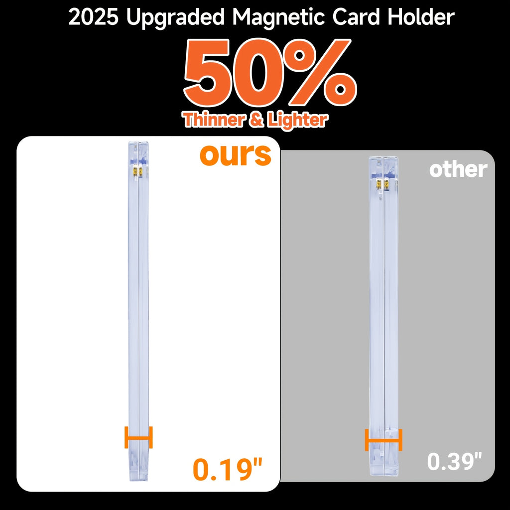 Magnetic Card Holders 35pt Ultra Thin Hard Plastic Card Protector for Sports Baseball Pokemon and Collectible Cards 25 50 100 200 400 Count Bundle