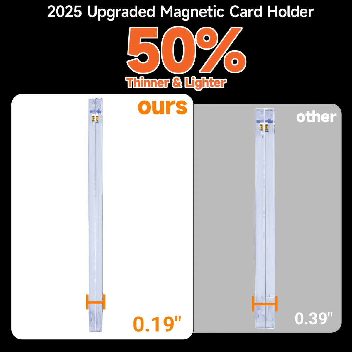 Magnetic Card Holders 35pt Ultra Thin Hard Plastic Card Protector for Sports Baseball Pokemon and Collectible Cards 25 50 100 200 400 Count Bundle