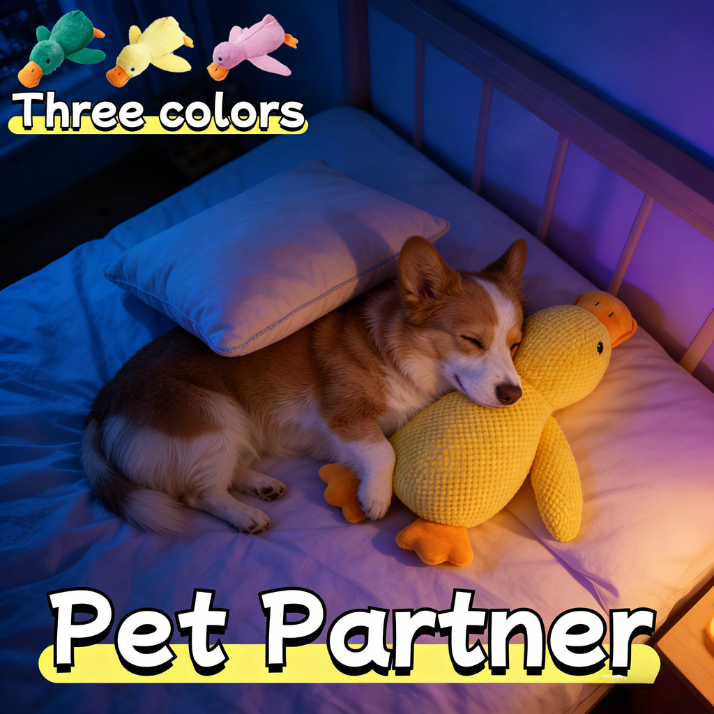 Duck Plush Squeaky Dog Toy 9" - Interactive Chewable Stuffed Animal for Dogs & Cats, 3 Colors, Bite-Resistant Squeak Toy for All Breeds, Cute Soft Pet Plush Toy for Play & Comfort