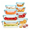 Glass Food Storage Containers Set with Lids – 24 or 16 Piece Airtight Meal Prep Containers, Microwave Oven Freezer Safe, BPA-Free, Perfect for Salads Fruits Vegetables Lunch Box Picnic
