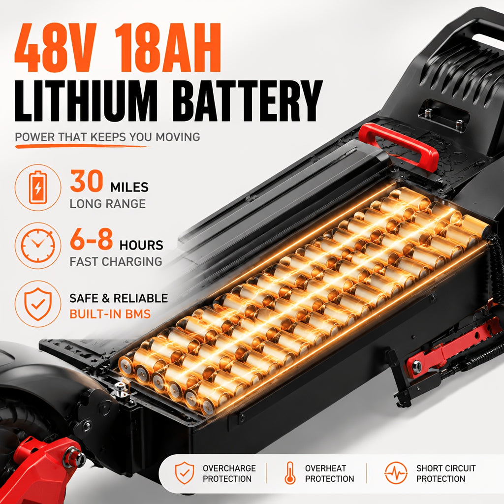 J15MAX 1600W All-Terrain Electric Scooter with Removable Seat, 11-Inch Off-Road Tires, Full Suspension, Foldable Frame, Double Disc Brakes, LCD Display - City & Off-Road Adult E-Scooter