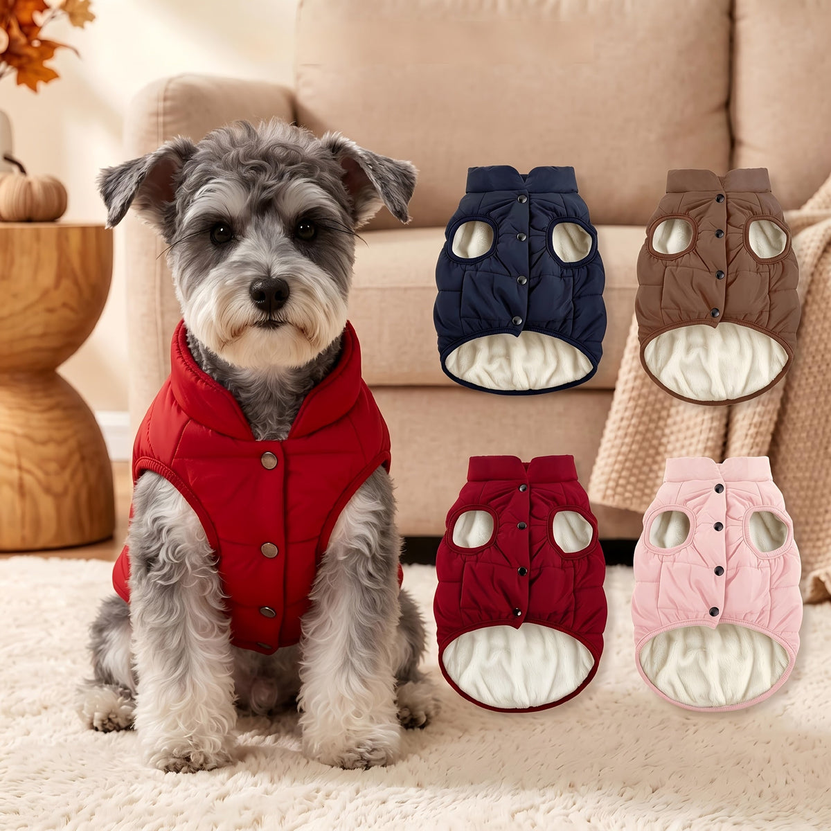 Large Dog Winter Vest Thickened Warm Outerwear Jacket for Cold Weather Fall Winter Dog Coat Windproof Padded Vest for Large Breed Dogs Outdoor Walking