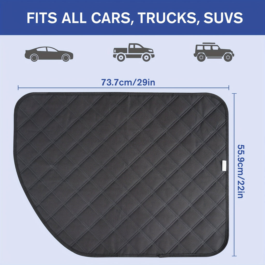 Dog Scratch Protection Car Door Protector 2 Pack - Stain-Resistant Pet Door Guard Cover for Car Truck SUV Interior, Easy Install Anti-Scratch Dog Door Panel Shield, Black