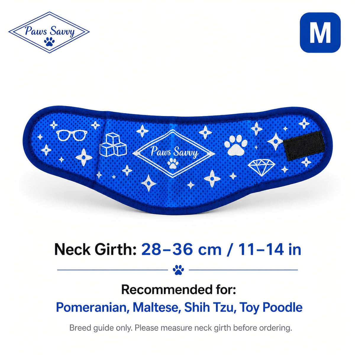 Cooling Dog Scarf for Summer - Super Absorbent PVA Instant Ice Cool Bandana, Breathable Adjustable Neck Wrap for Small Medium Large Dogs, Outdoor Heat Relief Pet Accessory (7-27 inch Neck Girth)