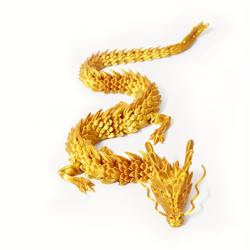 74 Inch Large Chinese Dragon Decoration Moveable Party Decor Hinge Structure Heavy Duty Indoor Outdoor Halloween Christmas Chinese New Year Golden Dragon Tyrannosaurus No Batteries Needed