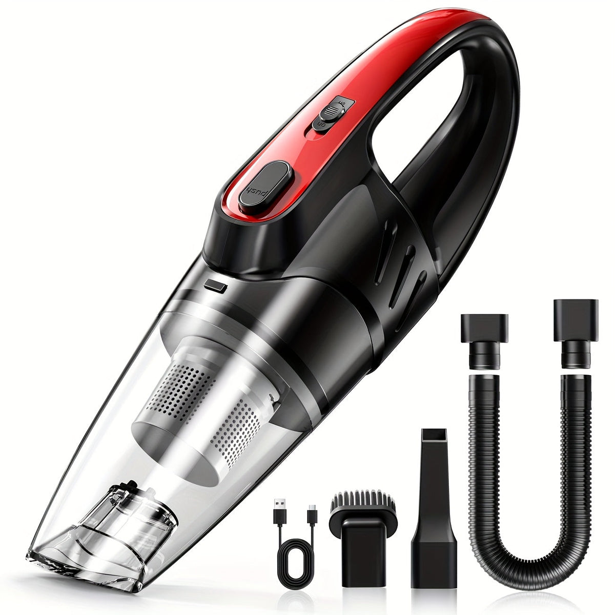 Cordless Car Vacuum Cleaner 6000PA High-Power Suction, 2000mAh Rechargeable Handheld Vacuum with 5 Accessories, Quiet Motor for Car Interior, Home & Pet Hair – Pink Women's Gift