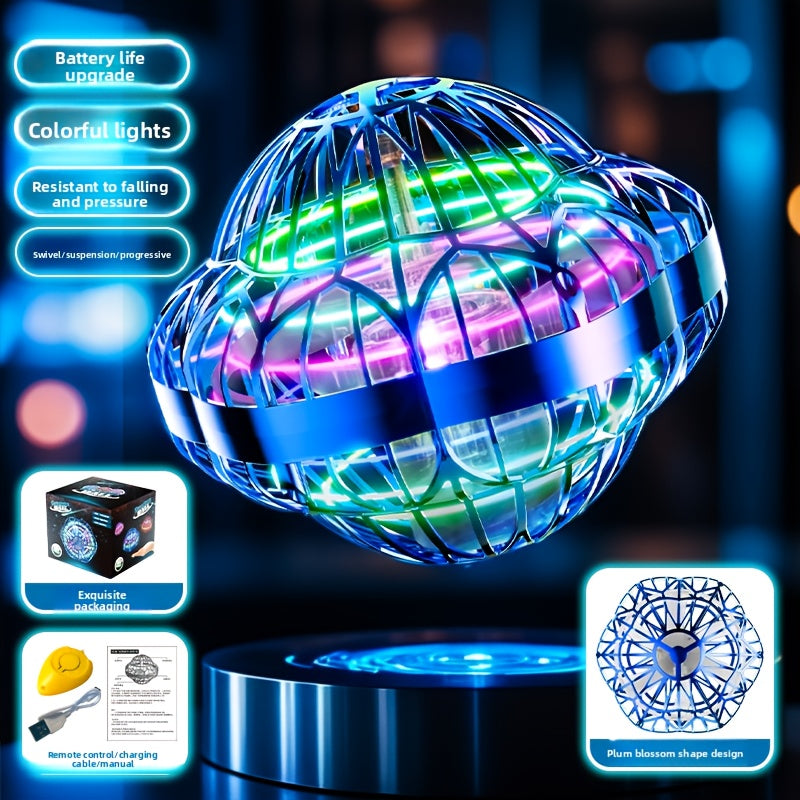 Smart Sensor UFO Hovering Flying Ball – Hexagonal Spinning Saucer Mini Drone with Autonomous Flight & Hand Sensor Control | Levitating Flying Robot Toy for Kids & Adults | Christmas & Party Gift