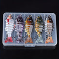 5 Pack Multi-Jointed Fishing Lures with Lifelike Swimming Action – Swimbait for Bass, Trout & Pike, Freshwater & Saltwater Fishing Lure Set, 4 Assorted Models