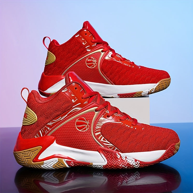 Men's High Top Basketball Shoes Anti-Slip Rubber Sole Breathable Lace-Up Sneakers for Men Durable Sports Running Shoes 3 Colors Sizes US 6.5-13.5 Cushioned Ankle Support