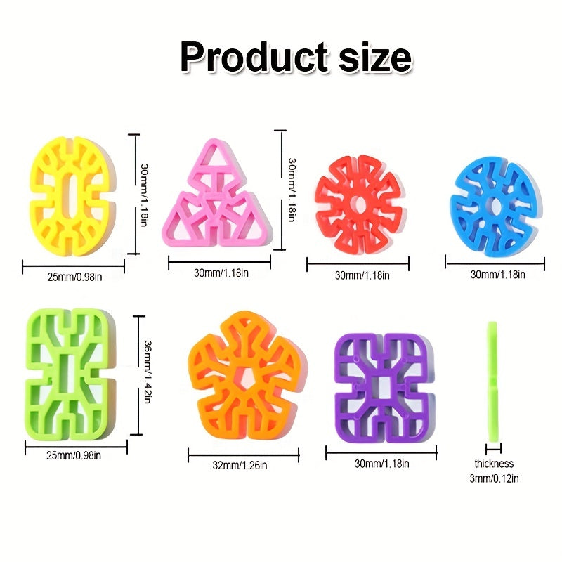98-Piece Snowflake Building Blocks for Kids – STEM Educational Toy, Round Hole Puzzle Assembly, Creative Construction Kit, Best Gift for Boys & Girls Ages 3+