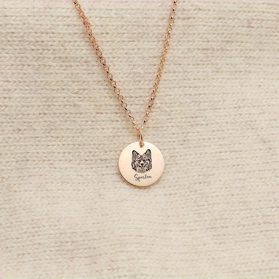 Custom Pet Portrait Circle Necklace – Handmade Personalized Dog & Cat Photo Jewelry, Silver Gold Rose Gold, 1-3 Circle Charm – Pet Lover Gift, Memorial & Birthday Necklace