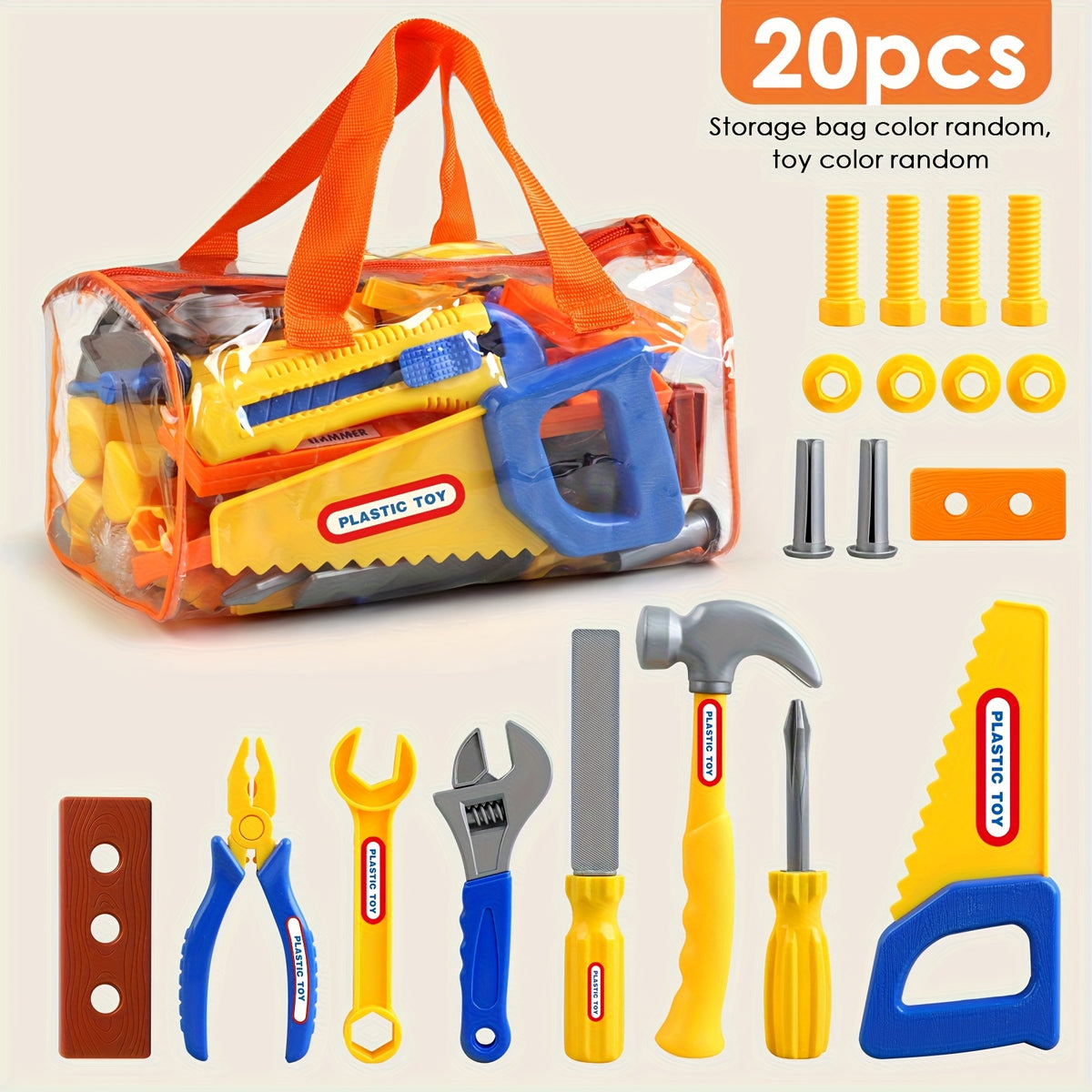 Kids Toy Tool Box Set 10 19 or 30 Piece Simulation Screwdriver Tool Kit Pretend Play Construction Toys for Boys Girls Toddlers STEM Learning Home Role Play Birthday Gift Random Color