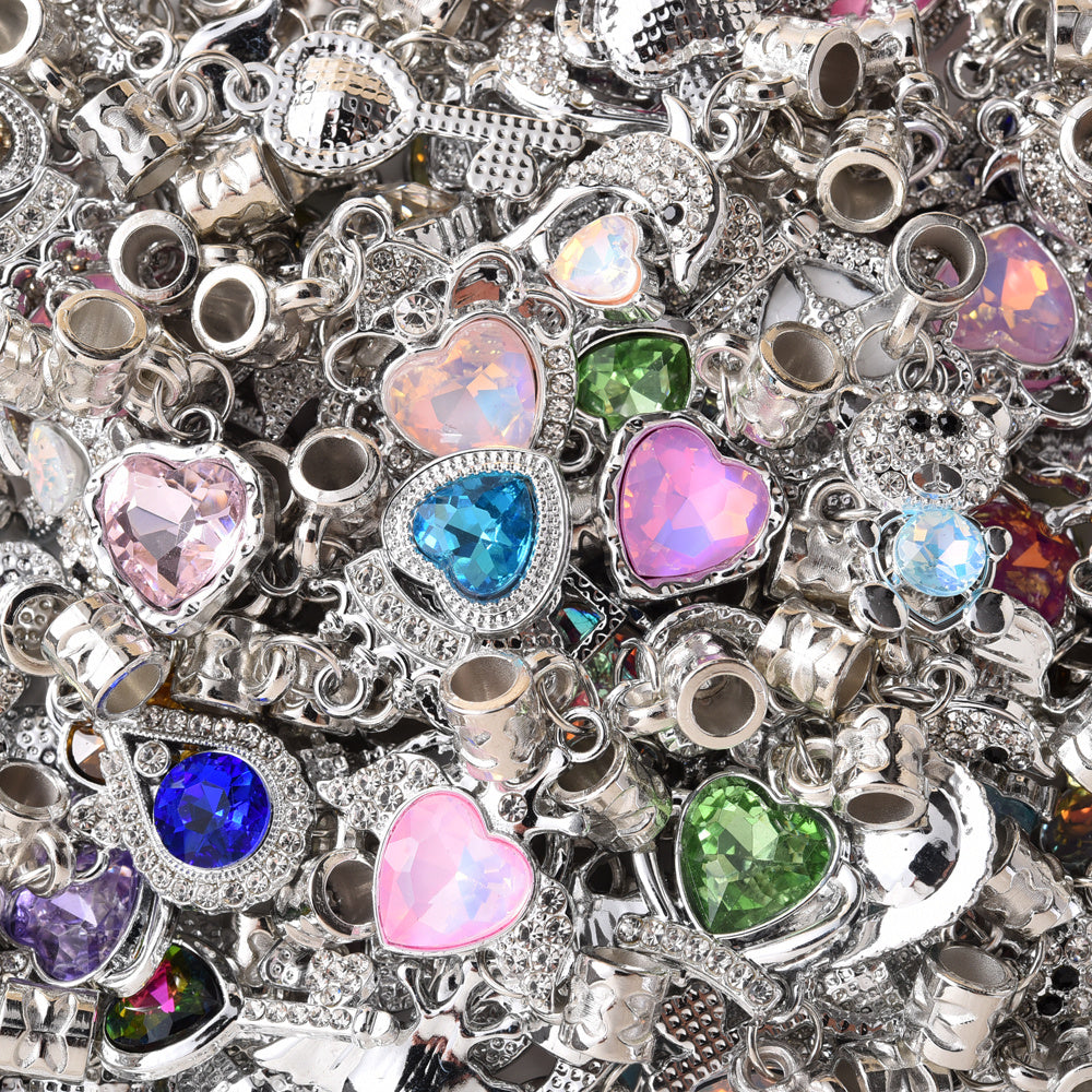 30Pcs DIY Jewelry Making Charms Pendants Bulk Zinc Alloy Vintage Colorful Mixed Assorted for Necklaces Bracelets Crafting Supplies