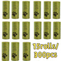 Dog Poop Bags 300 Count 15 Rolls - Thick Leak-Proof Pet Waste Bags with Cute Claw Print Design, Durable Bulk Dog Waste Bags for Outdoor Walks, Parks & Travel, Biodegradable-Friendly Pet Cleanup Bags