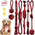 7-Piece Dog Rope Knot Chew Toy Set – Durable Interactive Tug & Teeth Cleaning Rope Toys for Small, Medium & Large Dogs, Indoor & Outdoor Training Play Set for Puppies and Adult Dogs