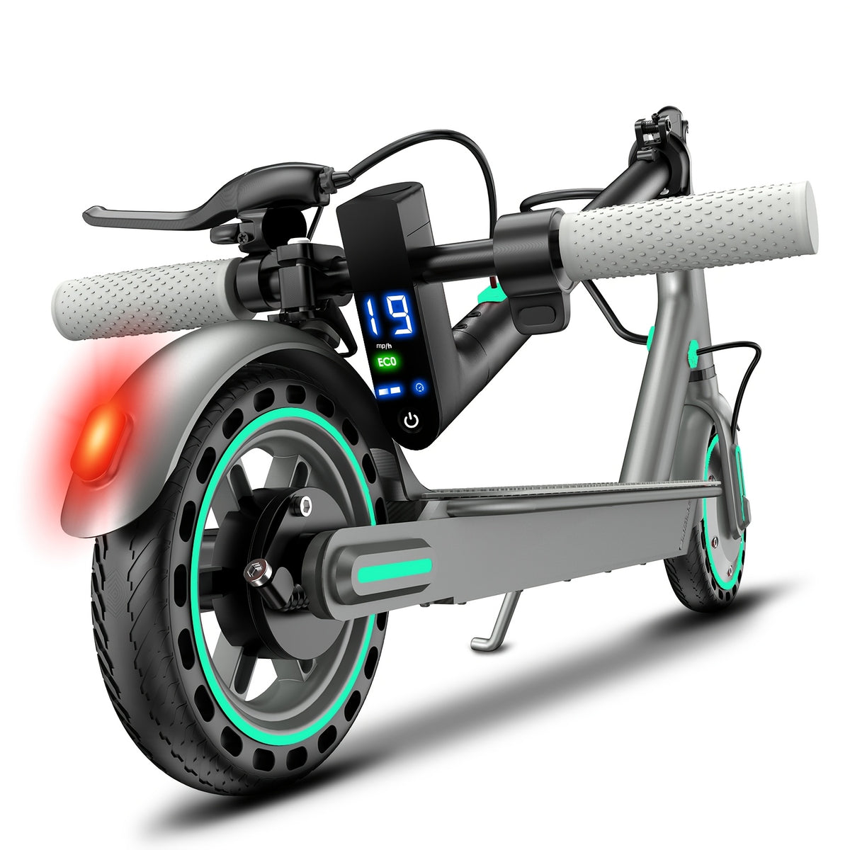 Electric Scooter for Adults with 350W Motor - 19 MPH Top Speed, 21-Mile Range, 8.5" Solid Tires, Foldable Commuter E-Scooter with App Control, Dual Brake System & LED Lights | Portable Folding Design