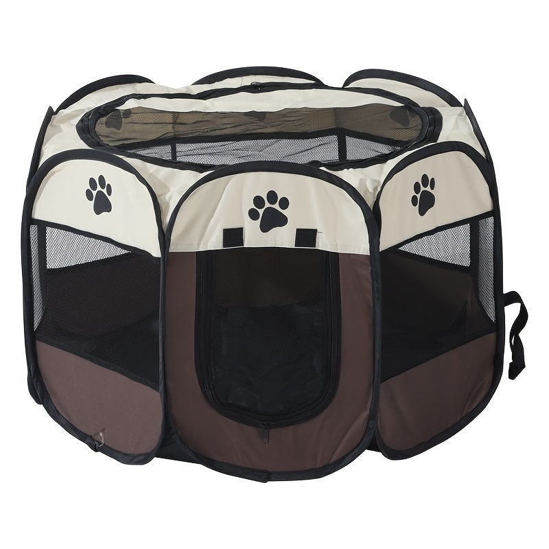 Portable Foldable Pet Playpen for Dogs Cats Rabbits – Octagon Puppy Playpen Indoor Outdoor, 8-Panel Exercise Pen for Small Medium Animals, Easy Setup No Tools Required