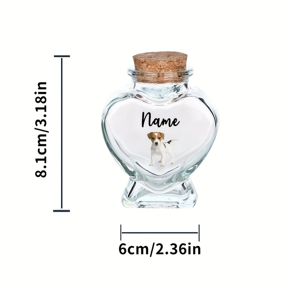 Custom Pet Hair Preservation Jar - Personalized Keepsake Bottle with Pet Photo, Pet Fur Storage Memorial Gift for Cat & Dog Owners, Unique Anniversary Birthday Gift for Pet Lovers