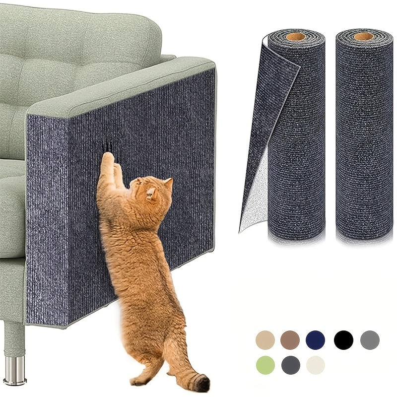 Cat Scratch Furniture Protectors Self-Adhesive - Trimmable Sofa & Wall Scratch Guards, Durable Cat Scratching Deterrent Pads for Couch, Chair, Door Frame