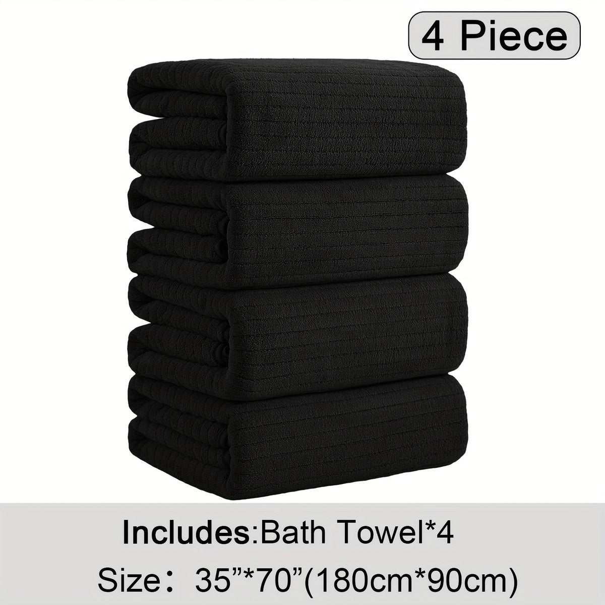 4-Pack Oversized Bath Towels Set 35"x70" – Extra Large XL Microfiber Bath Sheet, Super Soft Quick-Dry Absorbent Shower Towels for Family Hotel Spa, 13 Colors Beige White Grey Navy Blue Green Black