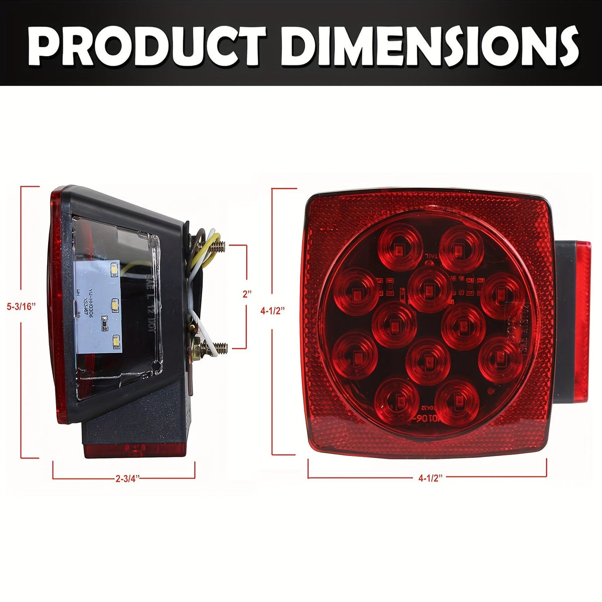 12V LED Trailer Light Kit with Wiring Harness – Submersible Waterproof Utility Trailer Lights for Boat RV Truck, Complete Kit for Trailers Under 80 Inch, Corrosion Resistant