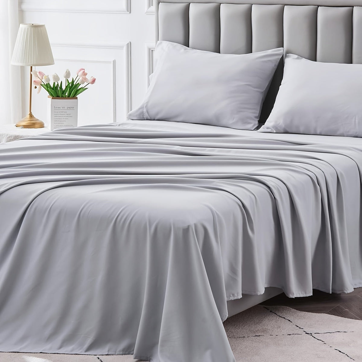 4-Piece Microfiber Bed Sheet Set Deep Pocket – Ultra Soft Breathable Hotel-Grade Sheets, Fade & Shrink Resistant, All Season, Twin Full Queen King, Multiple Colors