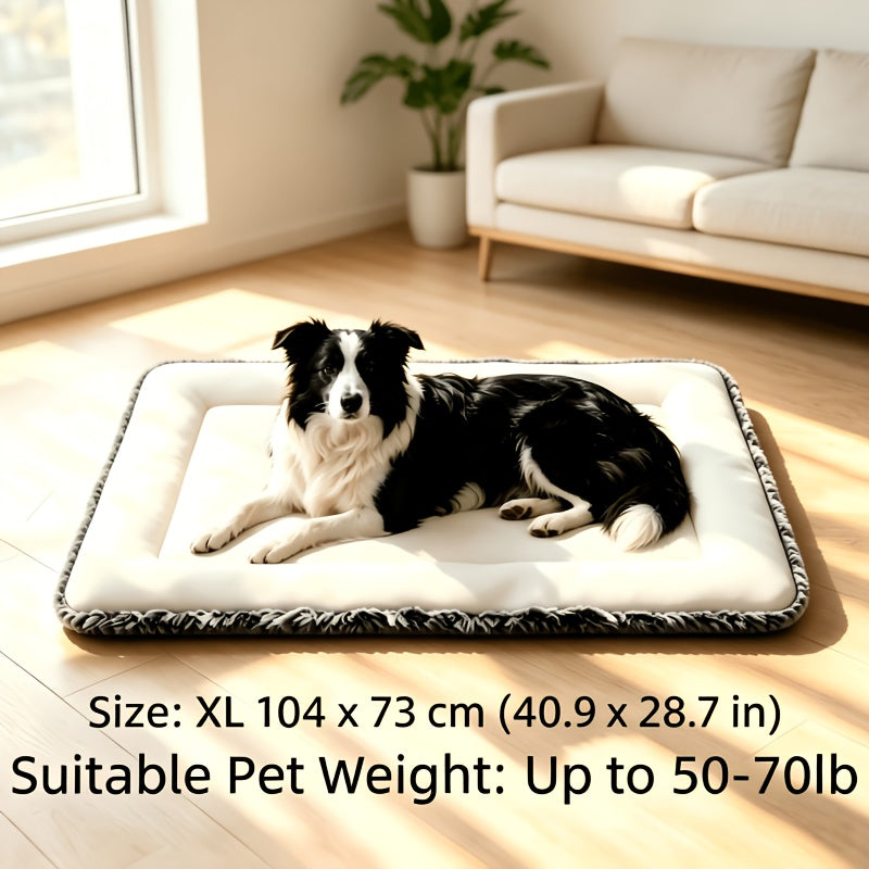 Dog Cooling Mat for Summer – Soft Polyester Pet Cooling Pad with Neck Support, Indoor Sleeping Floor Mat for Extra Small, Small & Medium Dogs & Cats, Heat Relief Bed