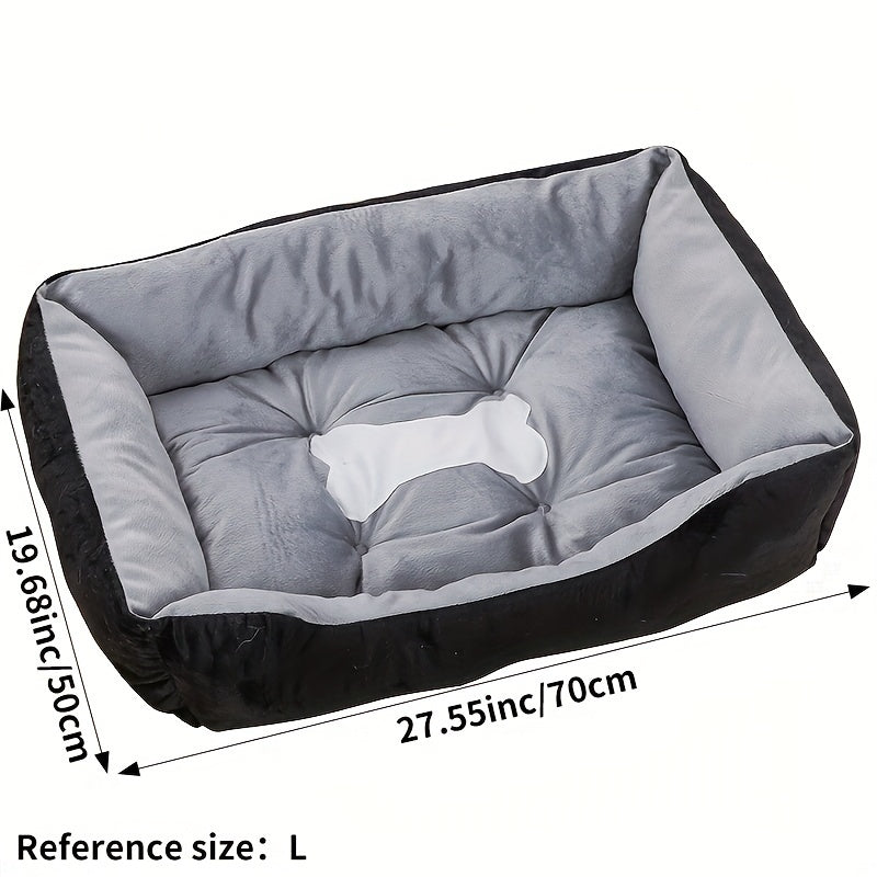 All-Season Dog & Cat Bed with High-Rebound PP Filling – Orthopedic Plush Pet Mattress for Small Medium Large Dogs and Cats, 5 Sizes, Calming Anti-Anxiety Washable Pet Bed