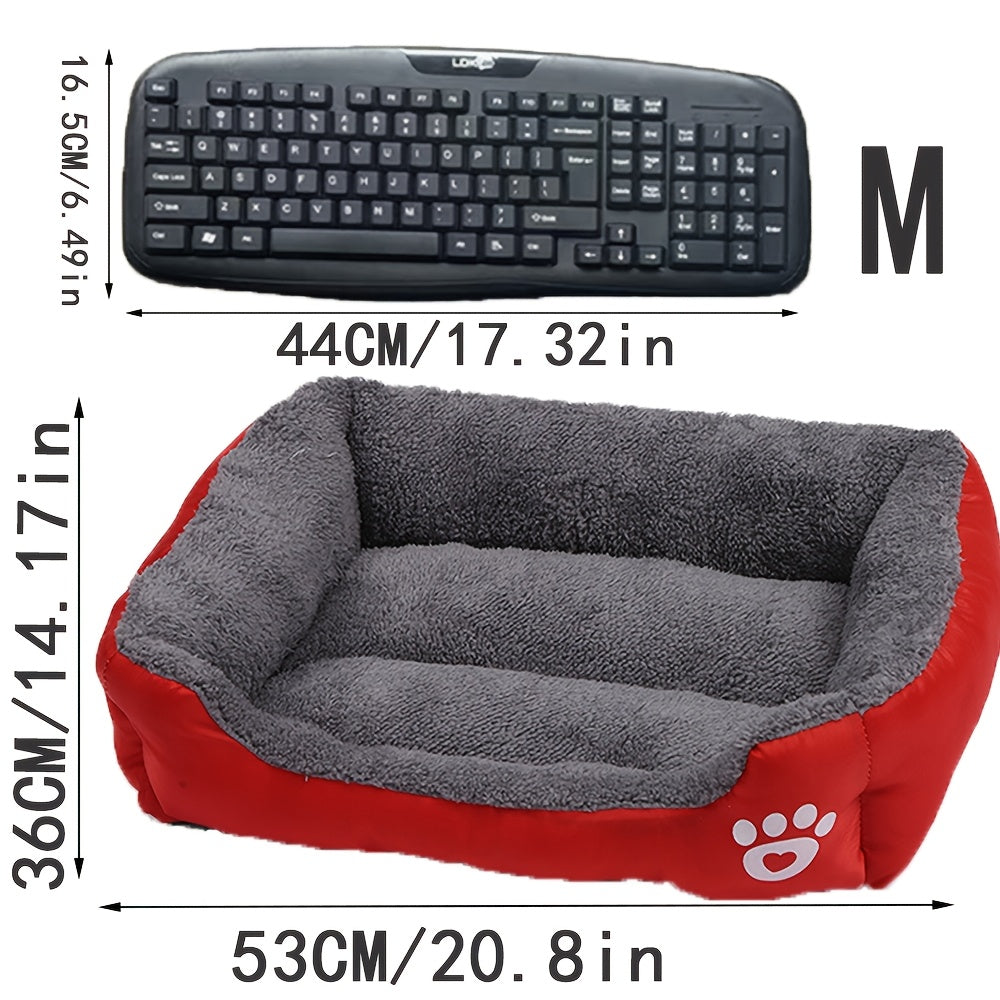 Cozy Winter Pet Bed for Small Dogs & Cats – Candy-Colored Washable Square Warm Nest for Chihuahua, Pomeranian, Shih Tzu & Small Breeds, Soft Plush Dog Cat Bed