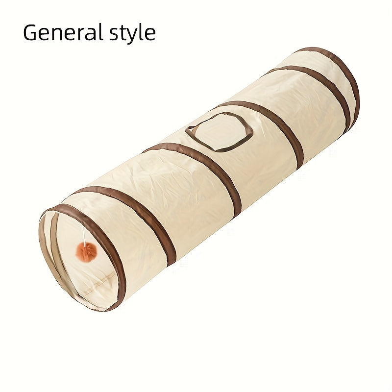 Foldable Cat Tunnel Toy – Collapsible Storable Interactive Pet Tunnel for Indoor Cats, Crinkle Play Tube for Kittens & Adult Cats, Year-Round Use, Easy Storage