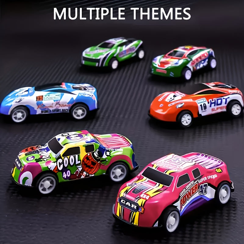 Mini Pull-Back Cars Bulk Pack 16 Pieces – Colorful Friction-Powered Toy Cars for Kids, Birthday Party Favors, Gift Bag Fillers, Halloween & Christmas Stocking Stuffers | Random Car Models & Colors