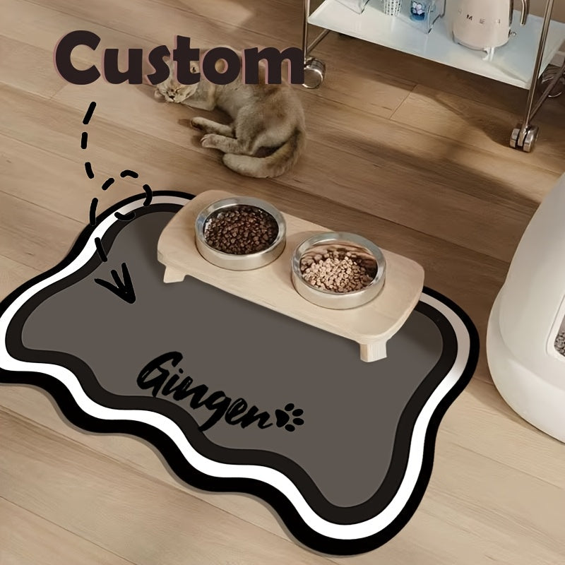 Personalized Pet Food Mat with Custom Name Non-Slip Leak-Proof Dog and Cat Feeding Mat – Stylish Waterproof Pet Bowl Mat for Dogs Cats Ideal Personalized Gift for Pet Owners