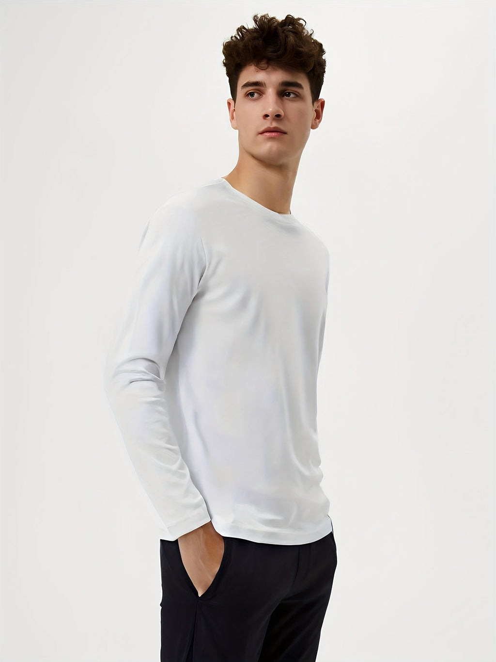 Men's Long Sleeve Shirts 5 Pack – Quick Dry Moisture Wicking 100% Polyester Athletic Tee, S-3XL, Running Training Hiking Golf Casual Wear