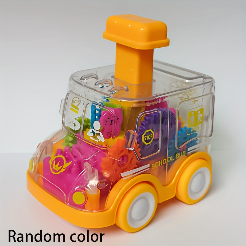 Transparent Gear Pull Back Toy Car for Kids – Educational See-Through Engine Car Model for Boys & Girls | Birthday Christmas Halloween Gift, Available in Yellow, Blue & Red