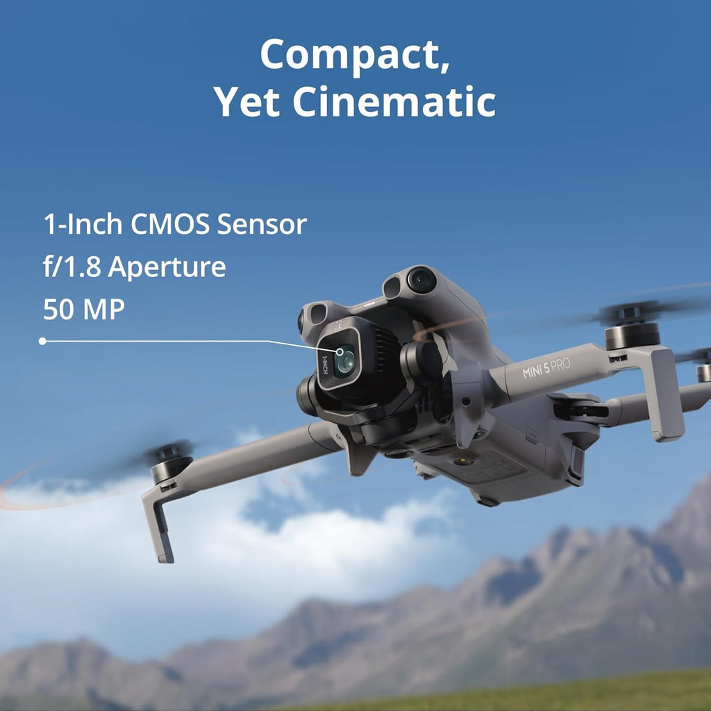 DJI Mini 5 Pro 4K Drone with 1-Inch CMOS Camera, 4K/60fps HDR Video, Omnidirectional Obstacle Sensing, Under 249g Foldable Mini Drone with 36-Min Flight Time, 225° Gimbal, True Vertical Shooting
