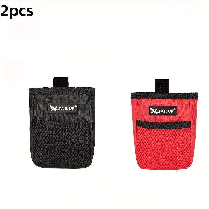 Dog Training Treat Pouch with Secure Closure – Portable Waist Pack Snack Reward Bag for Obedience & Agility Training, Puppy Feeding On-the-Go, Durable Polyester, Black or Red