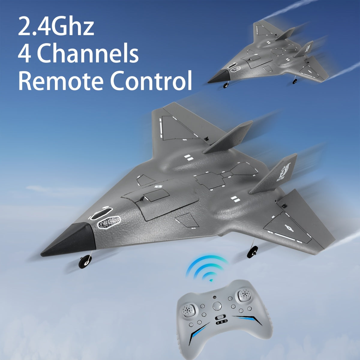RC Airplane 4-Channel 2.4G Remote Control Plane for Beginners - FX9672 Ducted Fan Aircraft with Powerful Motor, EPP Foam Body, USB Rechargeable, 120M Range | Indoor Outdoor Flying Toy Gift for Boys & Adults