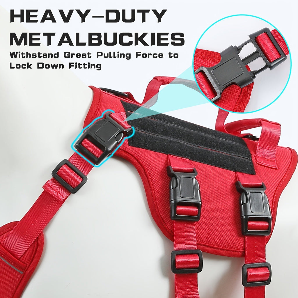 No Pull Dog Harness Escape Proof – Soft Padded Full Body Pet Vest with Lift Handle, Reflective Strips & Leash Clip, Adjustable for Large Dogs Walking Hiking Training