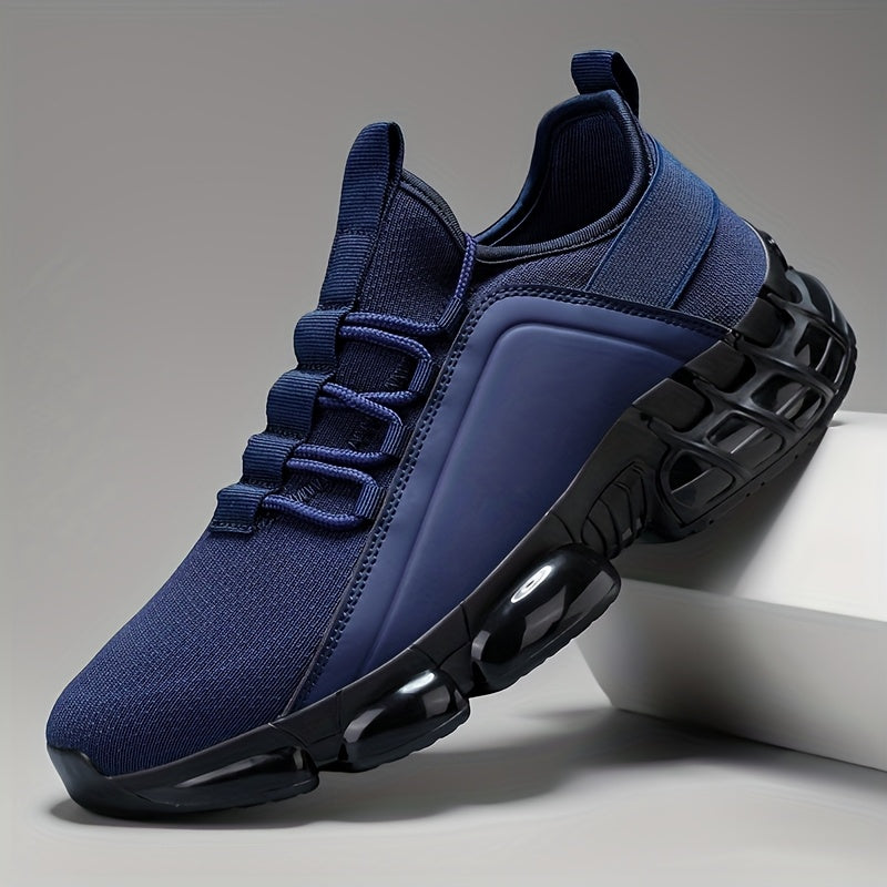Men's Lightweight Breathable Mesh Sneakers PVC Sole Low-Top Lace-Up Casual Sports Shoes Blue Black Sizes US 6.5-12.5 Daily Wear Running Training Athletic Footwear