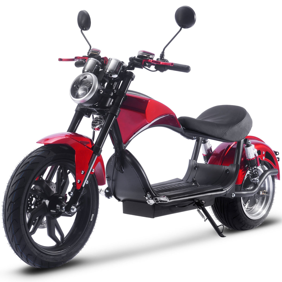 MotoTec Raven 60V 2500W Lithium Electric Scooter – 28 MPH, 35–50 Mile Range, 30Ah Battery, Hydraulic Brakes, Front & Rear LED, Mirrors & Horn – High-Performance Adult Electric Moped Scooter