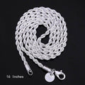 925 Silver Twisted Rope Chain Necklace for Women – Hip-Hop Chunky Textured Design, 16 to 30 Inches, Elegant Daily Wear Jewelry for Music Festivals Vacation Outfits Valentine's Day Christmas Gift