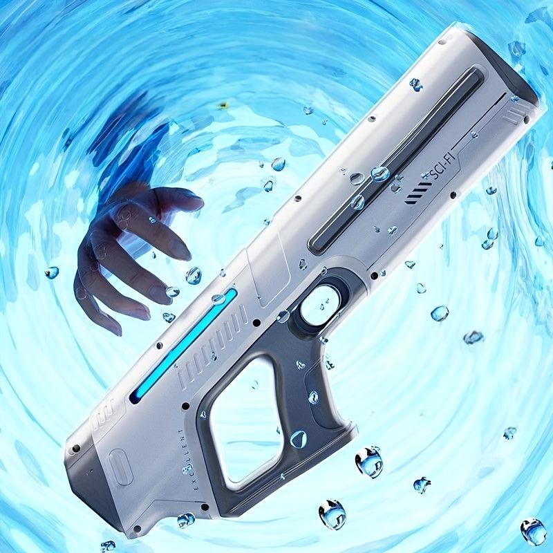 Electric Water Gun Auto-Fill with LED Pulse Light – 40ft Long Range Rapid-Fire Squirt Gun, USB Rechargeable 240-Shot Tank, Water Blaster for Kids & Adults, Pool Beach Backyard Summer Fun
