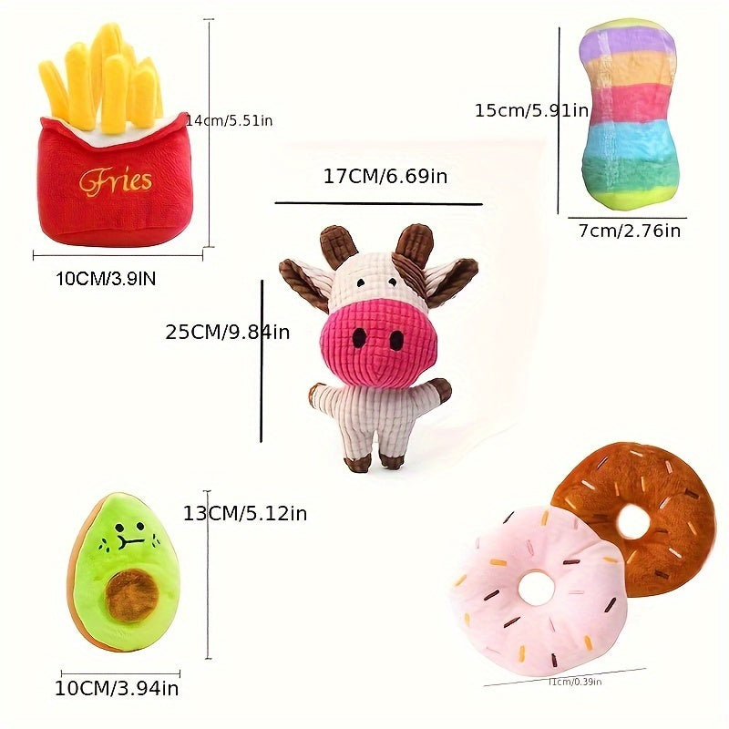 15-Piece Cartoon Plush Squeaky Dog Toy Set – Cute Random Style BB Squeaker Chew Toys for Small Dogs, No Battery Needed, Durable Soft Plush Toys for Teeth Cleaning & Play, Variety Gift Pack