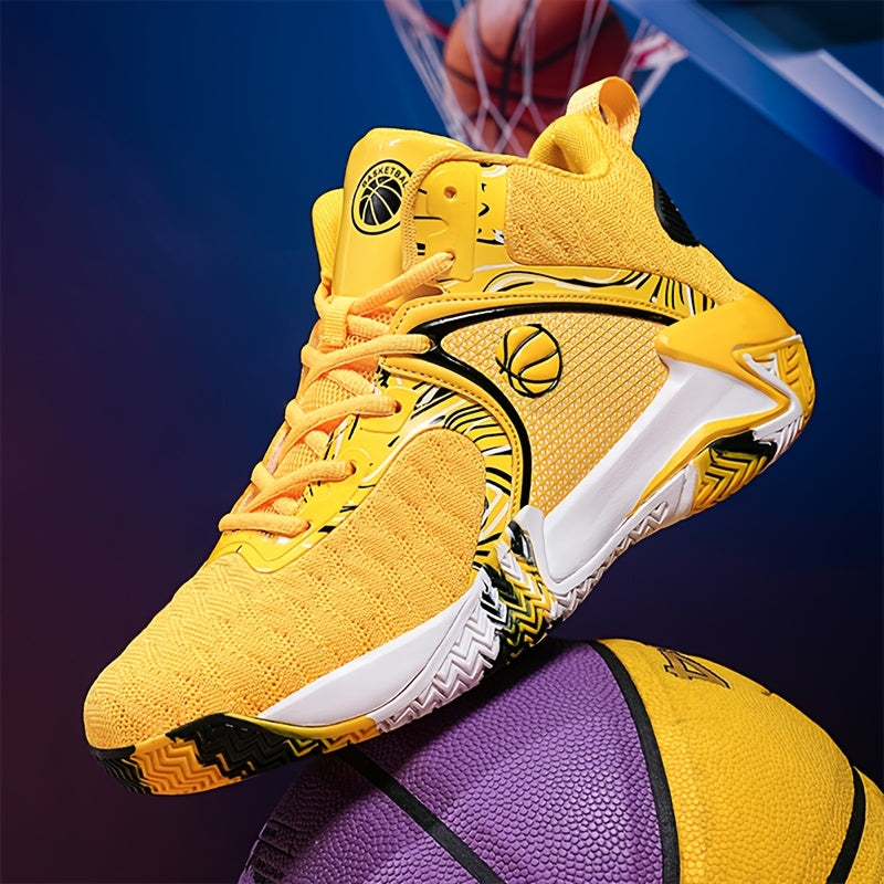 Men's High Top Basketball Shoes Anti-Slip Rubber Sole Breathable Lace-Up Sneakers for Men Durable Sports Running Shoes 3 Colors Sizes US 6.5-13.5 Cushioned Ankle Support