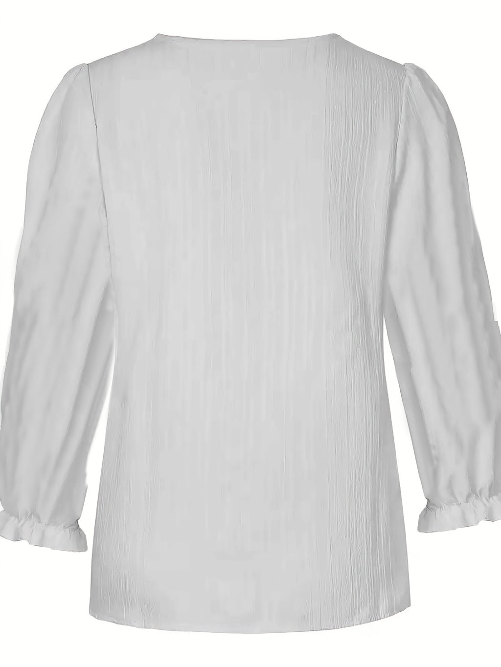Women's Elegant Lace Texture V-Neck Short Sleeve Blouse Lightweight Breathable Spring Summer Casual Shirt Machine Washable White S-XXL