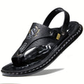 Men's Hiking Sandals with Arch Support – Slip-On Sports Beach Walking Sandals, Lightweight Casual Outdoor Shoes, Black Grey Brown, Sizes US 7–13.5, All Season Comfort