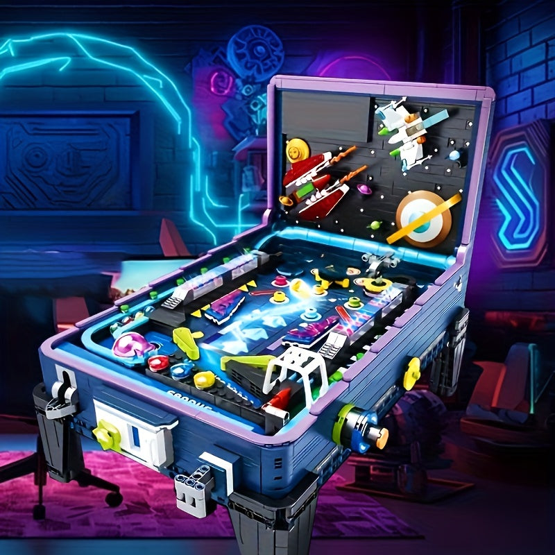 Pinball Machine Building Block Set 2300 Pieces MOC Arcade Game Console Table Toy for Adults Teens Family Fun Holiday Gift Creative STEM Build with Original Box