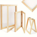 Wooden Papermaking Kit – 3-Piece DIY Handmade Paper Craft Frame Mold Set with Elastic Net & Metallic Hinges, 3 Sizes Included, Perfect for Cards, Journals, Gift Tags & Stationery | Velora
