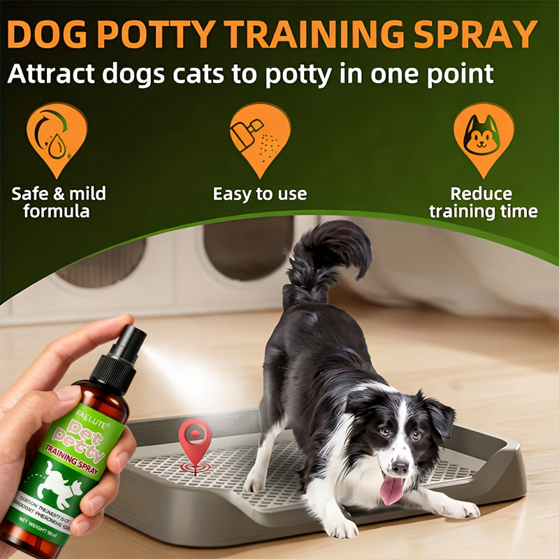 Pet Potty Training Spray for Dogs & Cats - Pheromone-Inspired Indoor Spot Guidance for Puppies & Kittens, Fast-Acting Puppy Pad Attractant, Helps Pets Recognize the Right Bathroom Spot, Clean & Non-Messy Formula